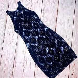 Alexia Admor Sequin Black & Navy Mini Dress